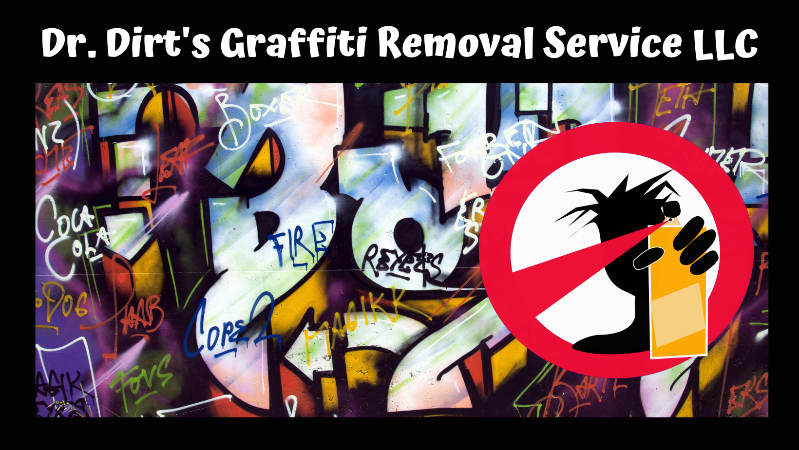 Dr. Dirt's graffiti removal service logo